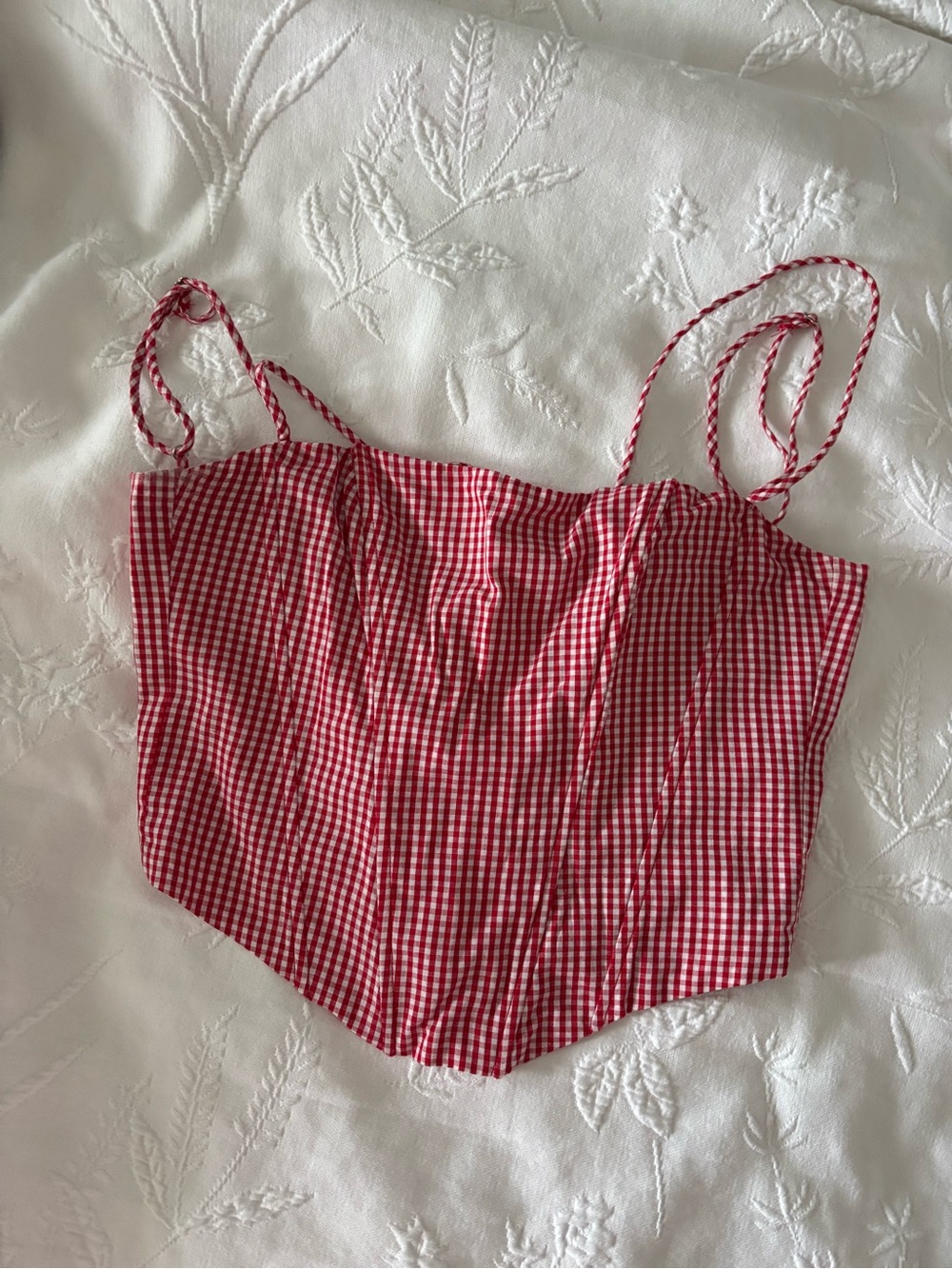 Edikted Pippa Gingham Lace Up Corset